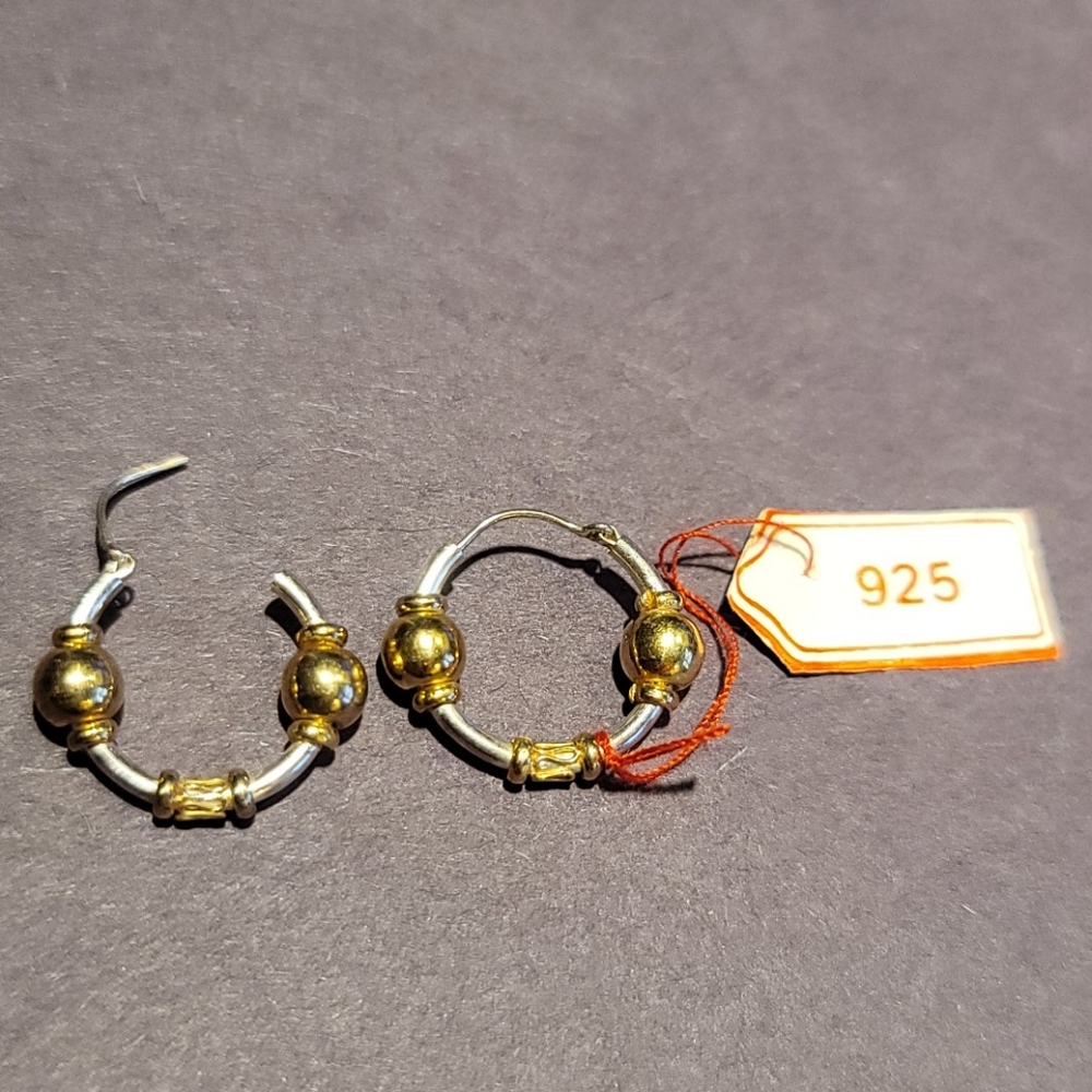 NWOT Two Tone Mini Hoop Earrings
